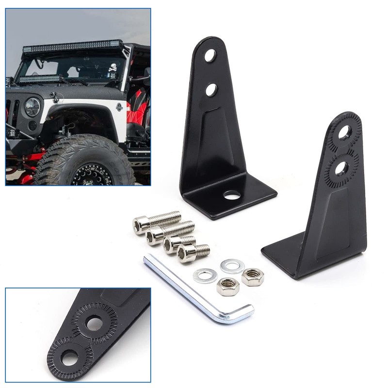 LED Work Light Bar Mounting Brackets, 2Pack Universal Adjustable Mounting