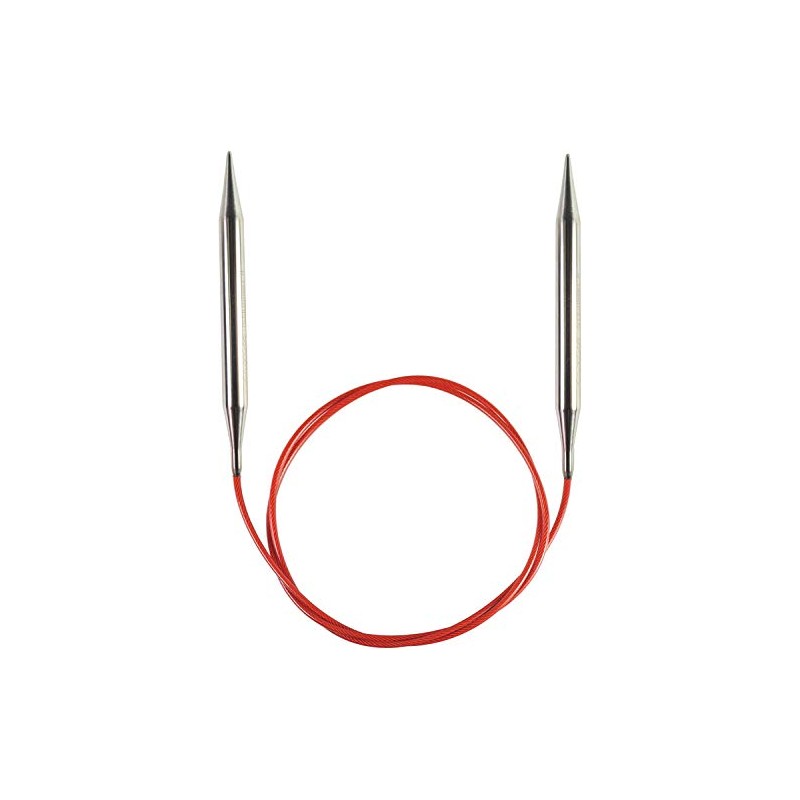 ChiaoGoo Circular Knitting Needle, Silver, Red, One Size