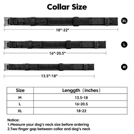 Tactical Dog Collar Adjustable Military Dog Collar Nylon Dog Collar with Control Handle Heavy Duty Metal Buckle Dog Training Collars for Medium and Large Dogs with Airtags Case(XL, Black)