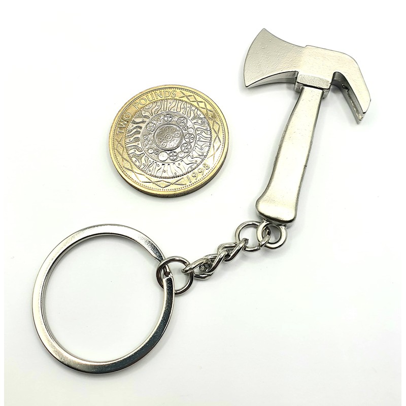 Stainless Steel Woodcutting Mini Axe Metal Keyring