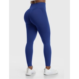 YEOREO Amplify Leggings for Women Seamless Scrunch Leggings Butt Lifting Gym High Waisted Athletic Leggings Dark Blue