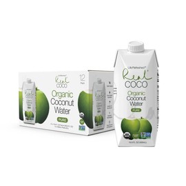 Real Coco Organic Pure Coconut Water 500mL, 100% USDA Organic Coconut Water, Packed with Electrolytes, Dairy/Soy Free, Vegan, Plant Based (12-pack, 500L)