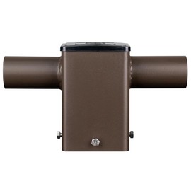 180-Degree Horizontal Tenon Adaptor for 4-inch Square Pole,2-Arm Light Fixture Mount Bracket Accessories for Outdoor Shoebox Lighting Street Light Parking Lot Light Bronze