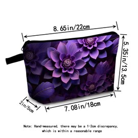 MoCaliduccious Flower Cosmetic Bags for Women Small Makeup Bag with Zipper Birthday Gift for Friend Flower Travel Toiletry Organizer Bag