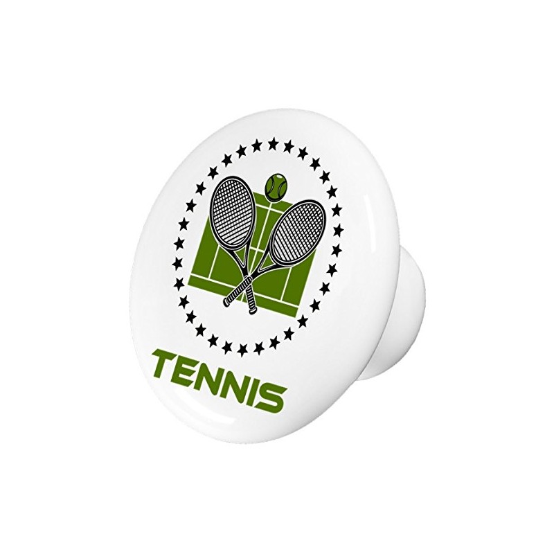 Set of 2 Tennis Ceramic Cabinet Drawer Knobs
