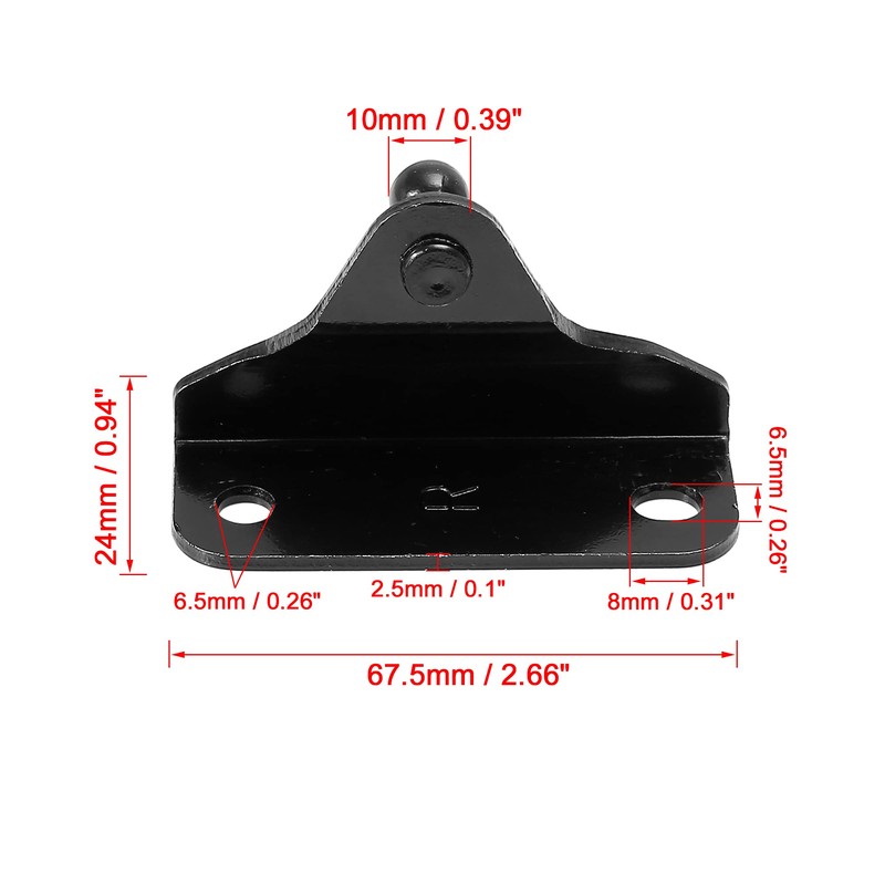 X AUTOHAUX 2pcs 10mm Car Ball Studs Mounting Brackets Black