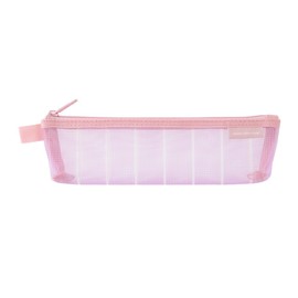 Midori 41847006 Pencil Case, Mesh, Striped Pattern, Purple