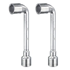HARFINGTON 2pcs L Shaped Angled Hex Socket Wrench 22mm 45# Steel Double Ended Metric 6 Point Tubular Socket Spanner for General Repairing, Pipeline, Bicycle Car Maintenance