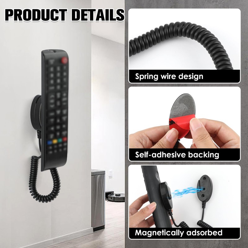 Magnetic Remote Leash Control Holder with Security Cable, Retractable Tidy