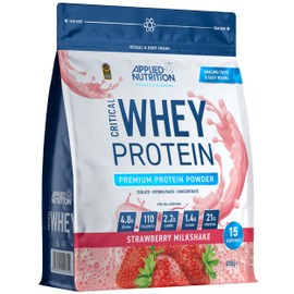 Applied Nutrition Critical Whey Protein Powder 450g - High Protein Powder, Protein Milkshake, Muscle Building Supplement with BCAAs & Glutamine (450kg - 15 Servings) (Strawberry)
