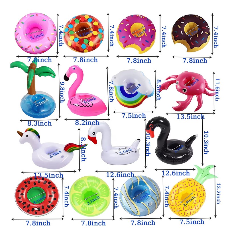 Inflatable Drink Holder, 15 Pack Drink Floats Inflatable Cup Holders
