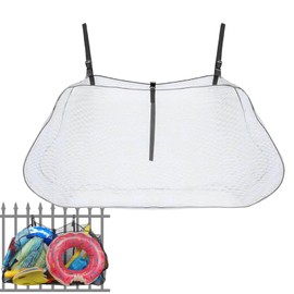 Pool Storage Bag for Pool Toys, Heavy Duty Mesh Net Organizer for Pool Toys, Large Capacity Fence Net Holder for Sports Balls, Rafts