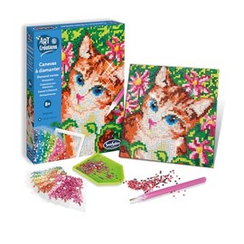 Sentosphère 3920370 Rhinestone Painting Kit Cat Creative Kit DIY for Children and Adults