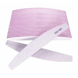 Limas de uñas (25 piezas), lima de uñas de grano 100/180, tablero de esmeril a granel para uñas acrílicas y uñas naturales, limas para uñas acrílicas,