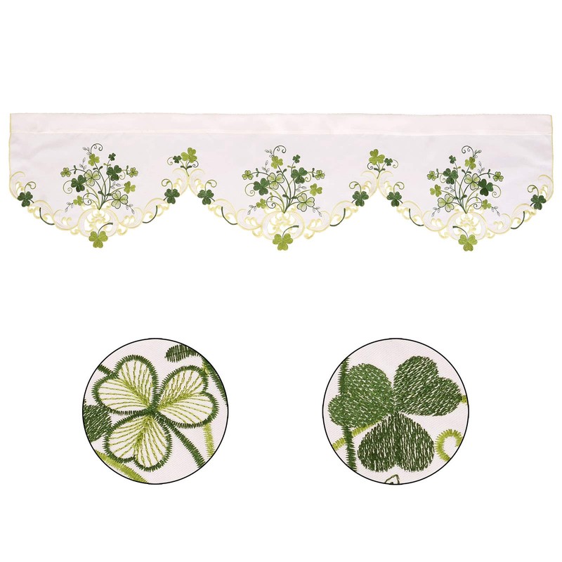 Simhomsen St. Patrick’s Day Irish Clover Kitchen Curtain Valance W