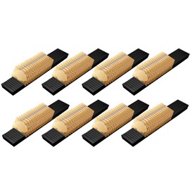 LECEHIVO 8 Pcs Wooden Name Badge Holder Table Plate Display Stand Sign Decor Tray Organizer for Note Card ID Tags and Office Desk Business Cards(23.62 x 3.5 x 0.75 Inch,Black)