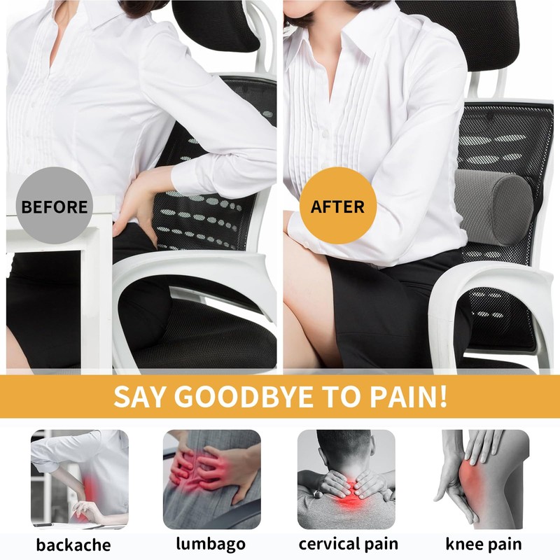 CharmBurst Ergonomic Lumbar Cushion with Cover, Lumbar Cushion Car with