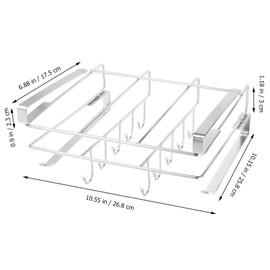 UPKOCH Under Shelf Storage Rack with Multiple Hooks - Stainless Steel Hanging Rack for Cutting Boards and Kitchen Utensils - Space-Saving under Cabinet Organizer