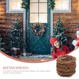 Grapevine Wreath Ring, 5 Pieces Natural Wreath 15cm Diameter Retro Christmas Rings Braided Wreath DIY Hand Woven Vines Wreaths Crafts Rattan Wreath