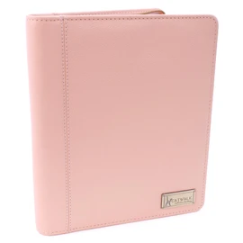Catwalk Collection Handbags - Women's Leather A5 Conference Folder - Zip Travel Document Holder - Fits Tablet and Business Cards - Angela - Pink