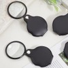 SOFPLATE 4 Stück 5X Leder Taschenlupe Faltbare Leselupe Schwarzer Kunstlederbezug