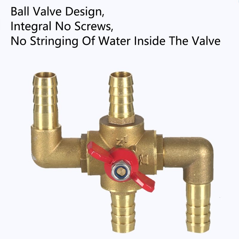 4-Way Heater Control Valve, 5/8" (16mm) Solid Brass Manual Integrated