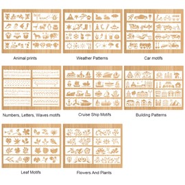 HLIWS 8 Sets Nature Painting Stencils for Craft Reusable,Bird and Floral Painting Stencils,Drawing Craft Stencils DIY,for DIY Scrapbooking Painting Drawing Craft Accessories(Set of 8 Each)