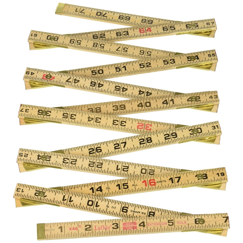 Crescent Lufkin Wood Rule, 6' Brass Ext, Black , Brown