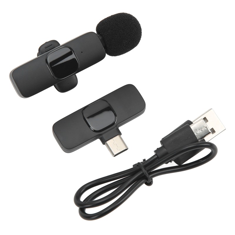 Wireless Lavalier Microphone Intelligent Noise Cut Automatic Pairing Compact Microphone