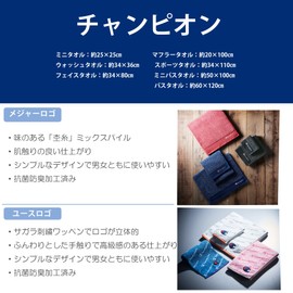 Champion 5065007300 Scarf Towel, Approx. 7.9 x 39.4 inches (20 x 100 cm), Major Logo, Black