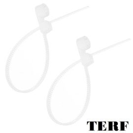 TERF® 100 Pcs White Screw Mount Cable Ties 300mm (12'') X 4.8mm Premium Nylon Zip Ties Wraps Secure Self Locking Mechanism Plastic Tie for Home Office Garden Garage Workshop DIY Use