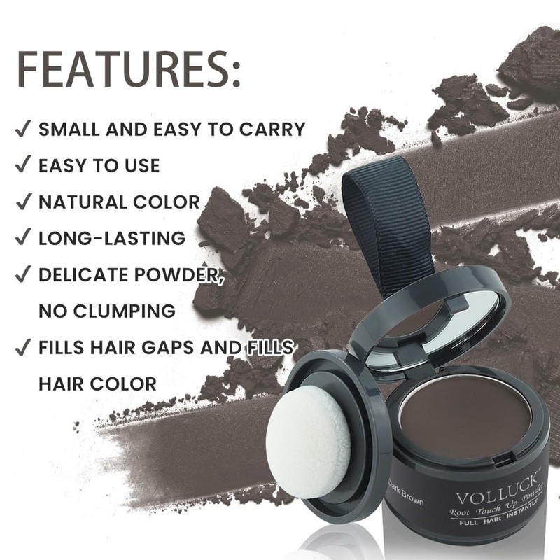 VOLLUCK Root Touch up Powder, Instant Hairline Powder for Thinning