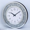CUYOU Mirrored Large Wall Clock for Wall Decoration Silver Glass