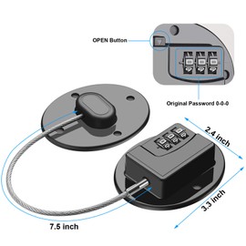 2 Pack Refrigerator Lock - Heavy Duty Combination Fridge Lock, Child/Baby Proofing Lock for Cabinets, Closets, Drawers, Window and More, Easy Install and Use (Black)