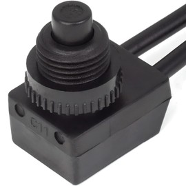 Zing Ear ZE-107S 2 Wire On Off Push Button Canopy Switch Replacement 3A 250VAC 6A 125VAC for Lamps, Light Fixtures, Appliances, Automotive and Fans