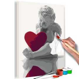murando - Painting by Numbers Angel with Heart 40 x 60 cm Painting Set with Wooden Frame on Canvas for Adults Children Painting Hand-Painted Kit DIY Gift Decoration n-A-0366-d-a