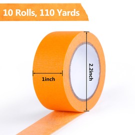 Koogel 10 Rolls Colored Washi Tapes，1 inch Wide x 11 Yards Long,Rainbow Color Masking Tapes Art Craft Tape Painters Tape Labeling Tape Marking Tape for Kids Crafts Moving Classroom 9 Assorted Colors