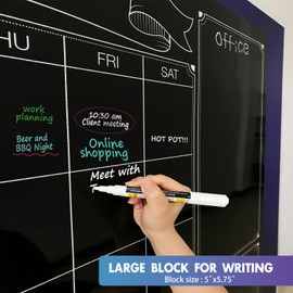 Party Funny Dry Erase Black Laminated jumbo Chalk Board Wall Calendar, 38-Inch by 50-Inch,Erasable Monthly huge weekly chalkboard bulletin board,better than wall decor sticker