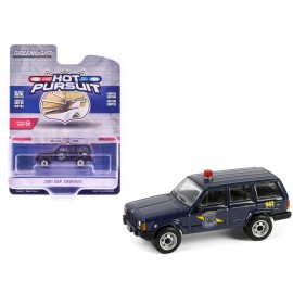 Greenlight 1/64 Scale Diecast Model DCD 2001 for Jeep Cherokee Michigan State Police 'Hot Pursuit' Series 46 Dark Blue