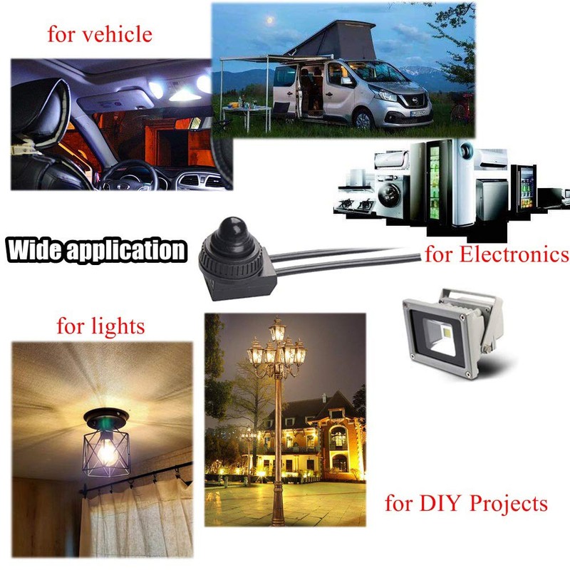 Quentacy 5Pcs Push Button Switch 12V Wired RV Waterproof On-Off