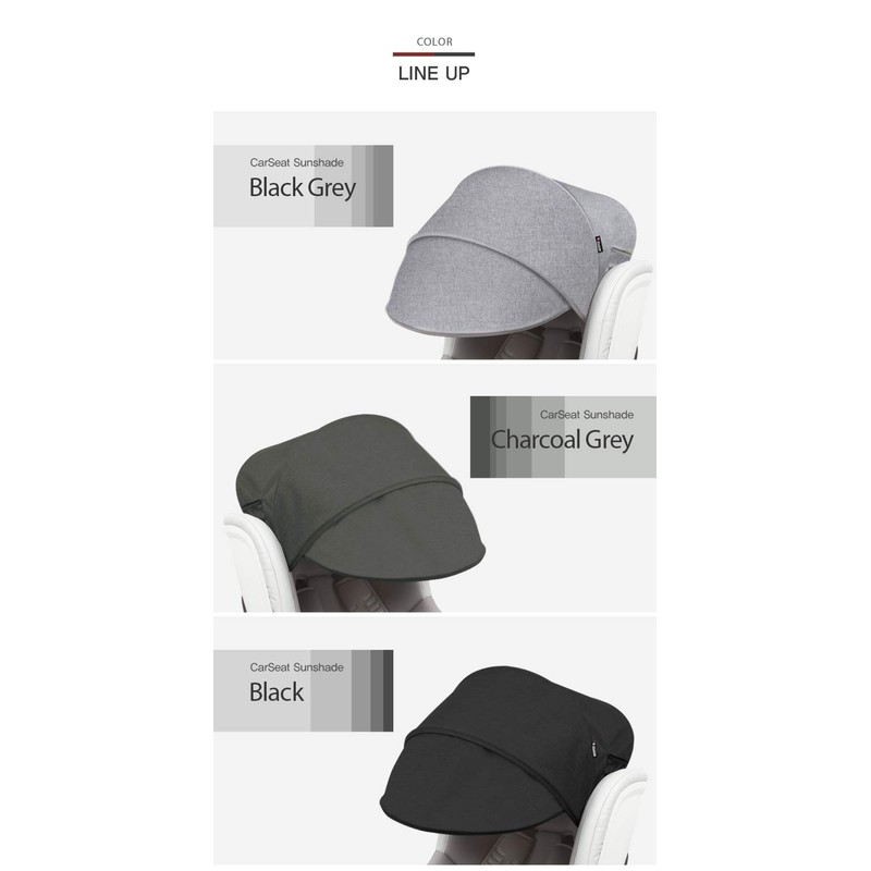 Manito Sun Shade Extender/Auxiliary Canopy for Car Seat (Black Grey)