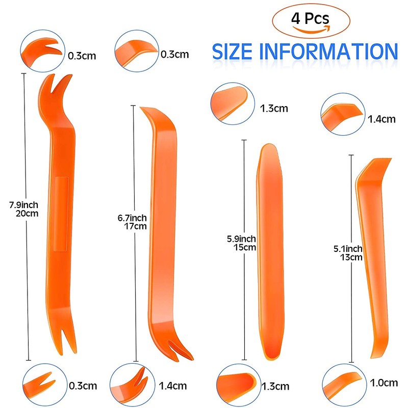 BoGoo 4 Pieces Auto Car Trim Removal Plastic Pry Tool