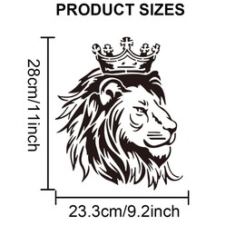 MAYJOYDIY Crown Lion King Stencil 11.8×11.8inch Large Majestic Lion Head Stencil with Paint Brush Royal African Wild Animal King Template for Wood Walls Canvas Furniture Crafts Art Projects