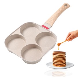 QUXING Crepe Pfanne 19cm Antihaftpfanne Omlettpfanne Pfannkuchen flache Pfanne ，Antihaft,Induktionstauglich und Gasherd,für Eiern, Speck, Schinkenscheiben，Spiegelei Ei Pancakes (Weiß)