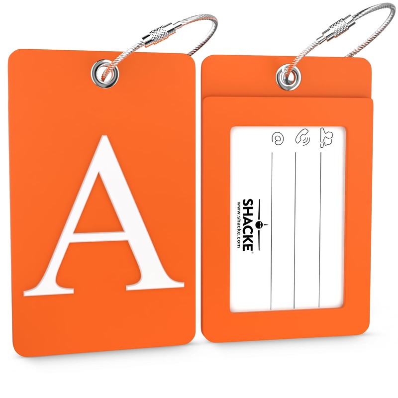 Luggage Tag Initial – Fully Bendable Tag w/Stainless Steel Loop