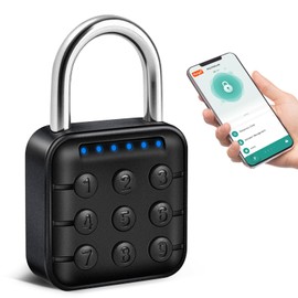 Auntyfey Smart Combination Lock for Locker, Digital Padlock for Gym Locker Lock with APP, 6 Digit Combination Lock, Bluetooth Waterproof Outdoor Gate Lock Padlock for School, Gym, Fence, Travel