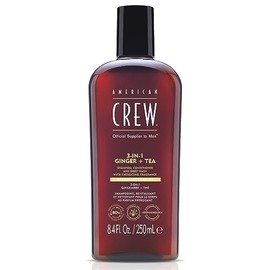 American Crew Champú 3 en 1 de jengibre + té, acondicionador y gel de baño, 8.4 onzas líquidas (paquete de 1)
