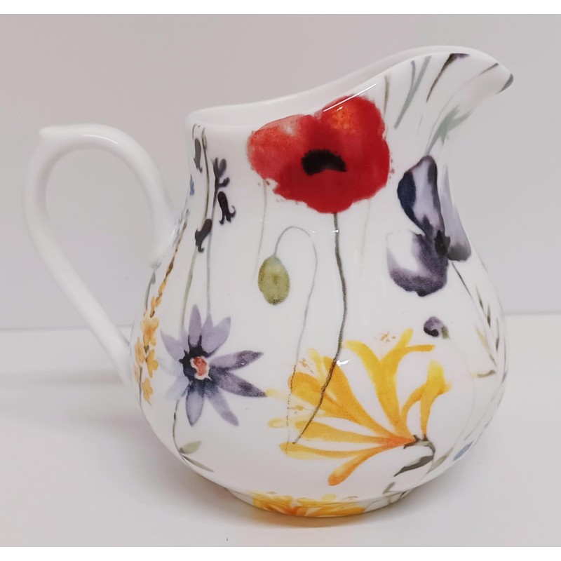 Wildflowers Meadow Cream/Milk Jug and Sugar Bowl Fine Bone China