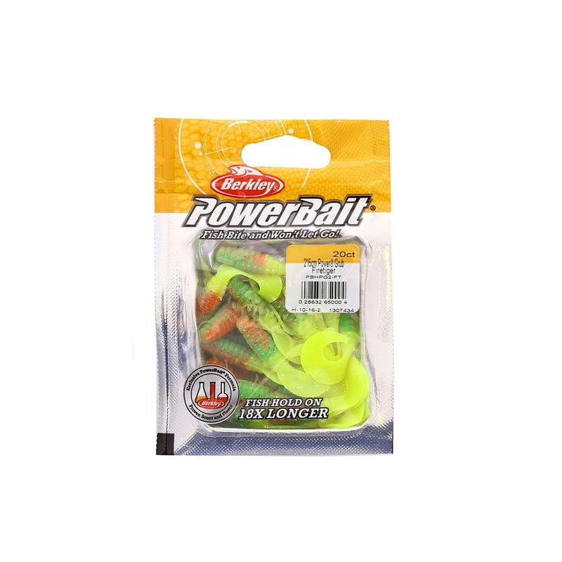 Berkley PBHPG2-FT FW Power Grubs Fishing Bait, Firetiger, 2-Inch