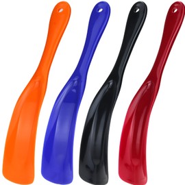 Auerllcy Shoe Horn for Men Women, 7.5" Plastic Portable Travel Shoehorn for Kids Seniors and Maternal - 4Pcs Set